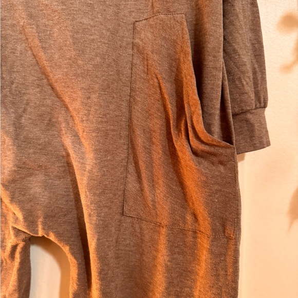 Brown V-Neck Jumpsuit - Picture 2 of 5